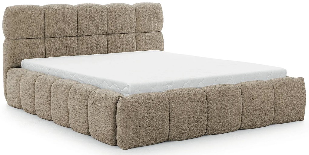 Szaro-beżowe łóżko tapicerowane chmurka 5 rozmiarów M9-A67