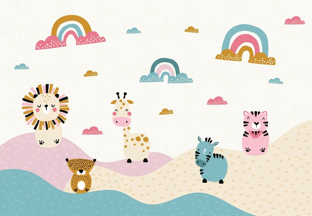 Fototapeta - Kolorowe safari (196x136 cm)