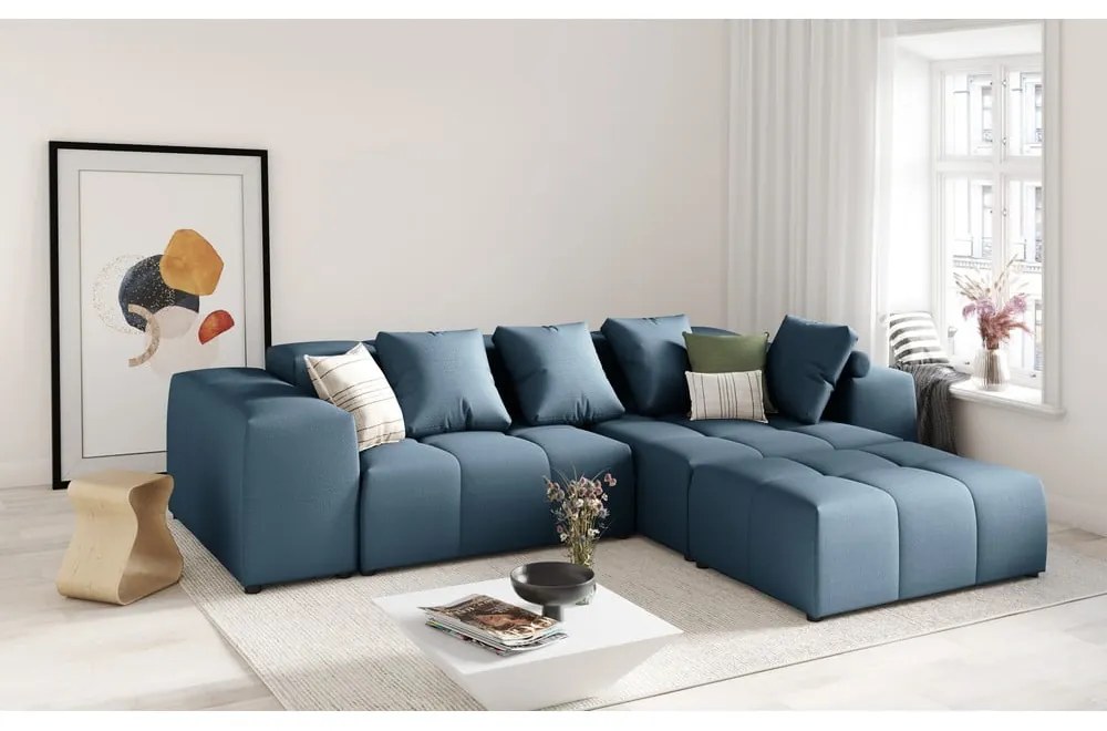 Niebieska poduszka do sofy modułowej Rome – Cosmopolitan Design