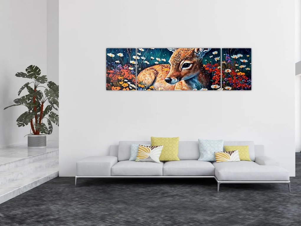 Obraz - Malowany jeleń (170x50 cm)