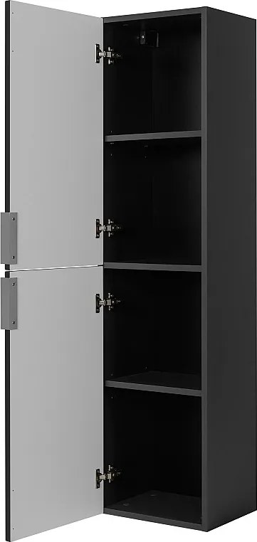 Szafka łazienkowa, ciemnoszara, uchwyt srebrny, 27 x 35 x 136 cm