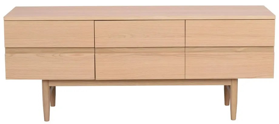 Naturalna szafka pod TV z litego drewna dębowego 135x55 cm Moresby – Rowico