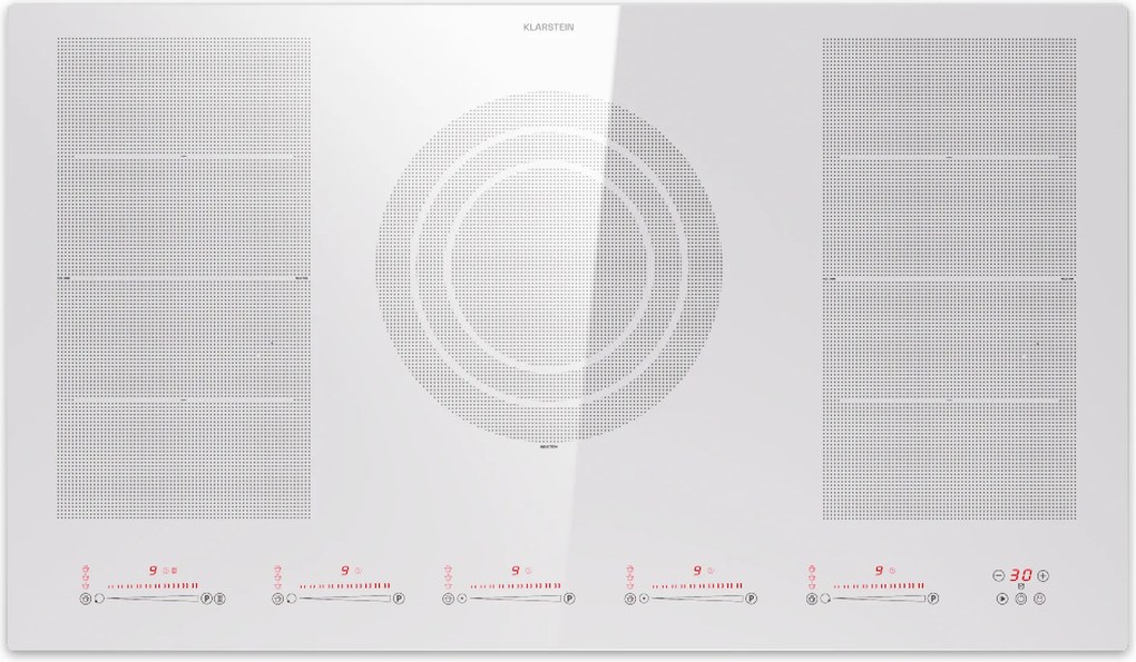 Klarstein Masterzone 90cm Płyta Indukcyjna 5 Stref Gotowania Biały