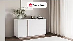 Komoda NAPOLI – 6 szuflad – Kolor biały i taupe