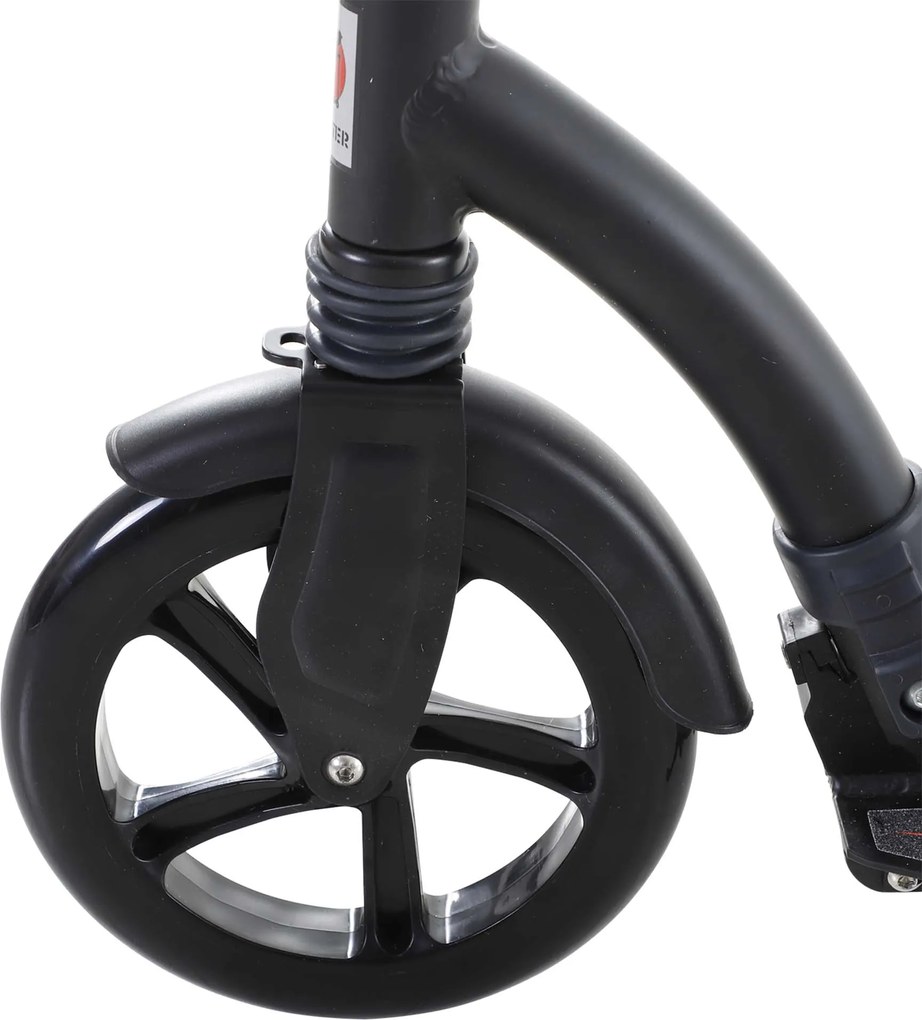 Homcom Hulajnoga Dziecięca Regulowana z Amortyzacją Czarna Aluminiowa | Aosom PL