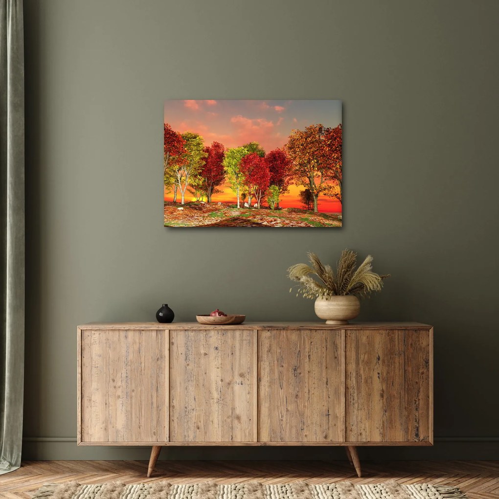 Obraz - Kolorowe drzewa (70x50 cm)
