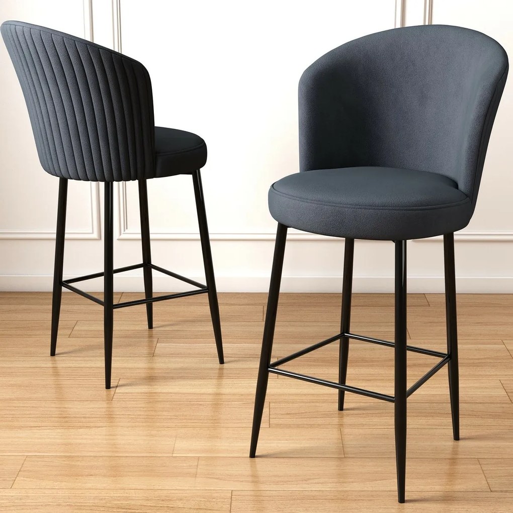 Zestaw krzeseł barowych Fora Anthracite and Black, 4 szt., 4 szt.