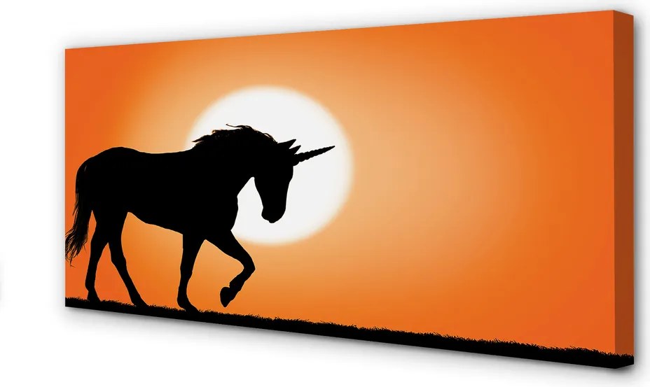 Zdjęcie na płótnie Zachód Słońca z Jednorożcem