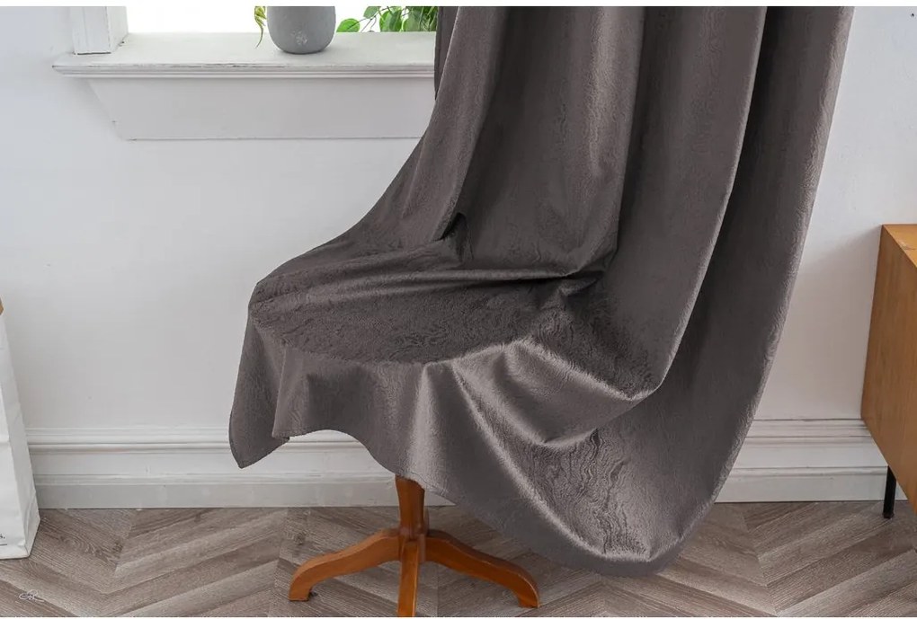 Zasłona zaciemniająca DUNES VELVET 140x250 cm, ciemnoszara Zawieszanie: Metalowe pierścienie