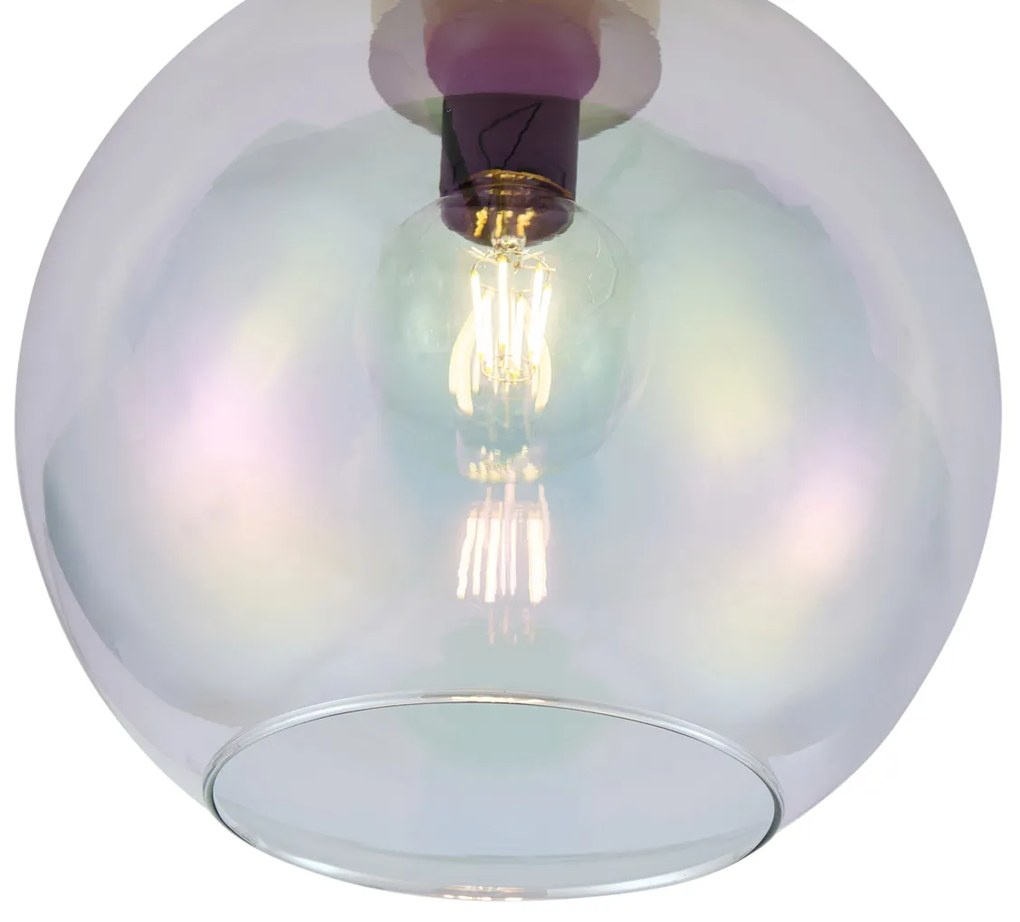 Lampa sufitowa Art Deco złota ze szkłem w kolorze tęczy - Sandra ArtDeco Oswietlenie wewnetrzne