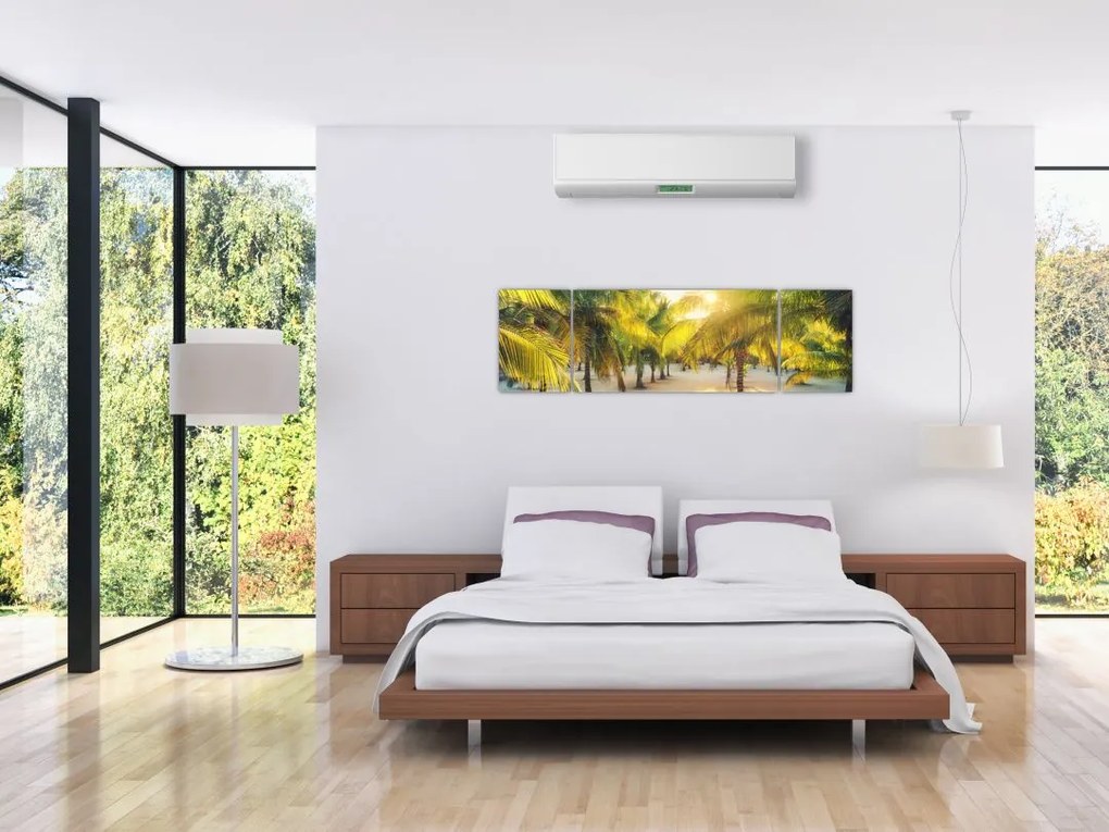 Obraz - Kobieta w palmach (170x50 cm)