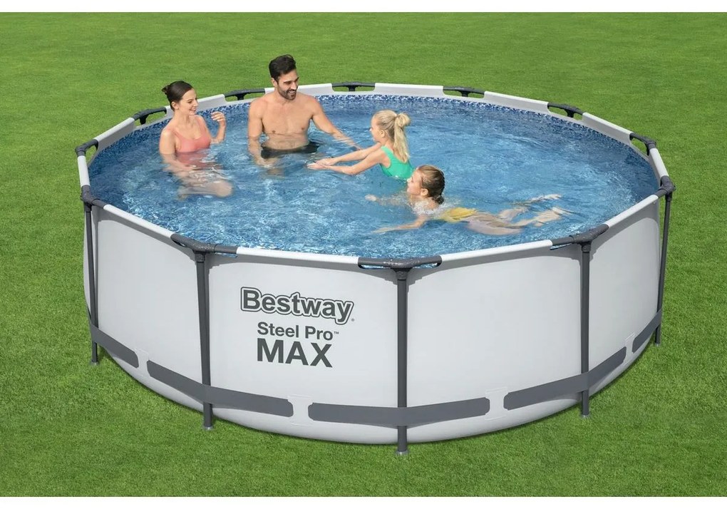 Bestway 56418 Basen naziemny Steel Pro MAX, 366 x100 cm, z filtracją i schodkami