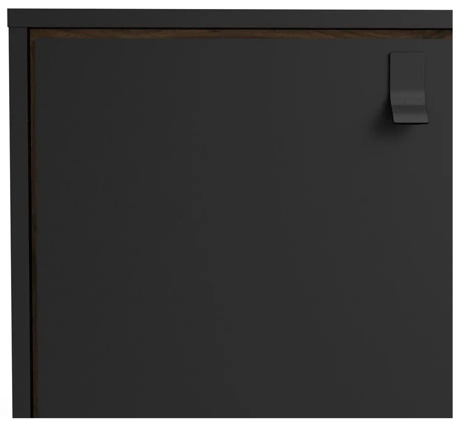 Czarna komoda w dekorze orzecha 150x72x40 cm Ry – Tvilum