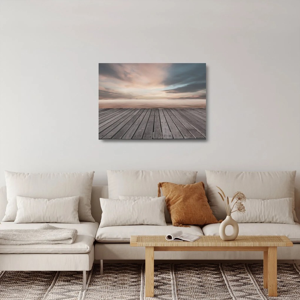 Obraz na szkle - Molo o zachodzie słońca (70x50 cm)