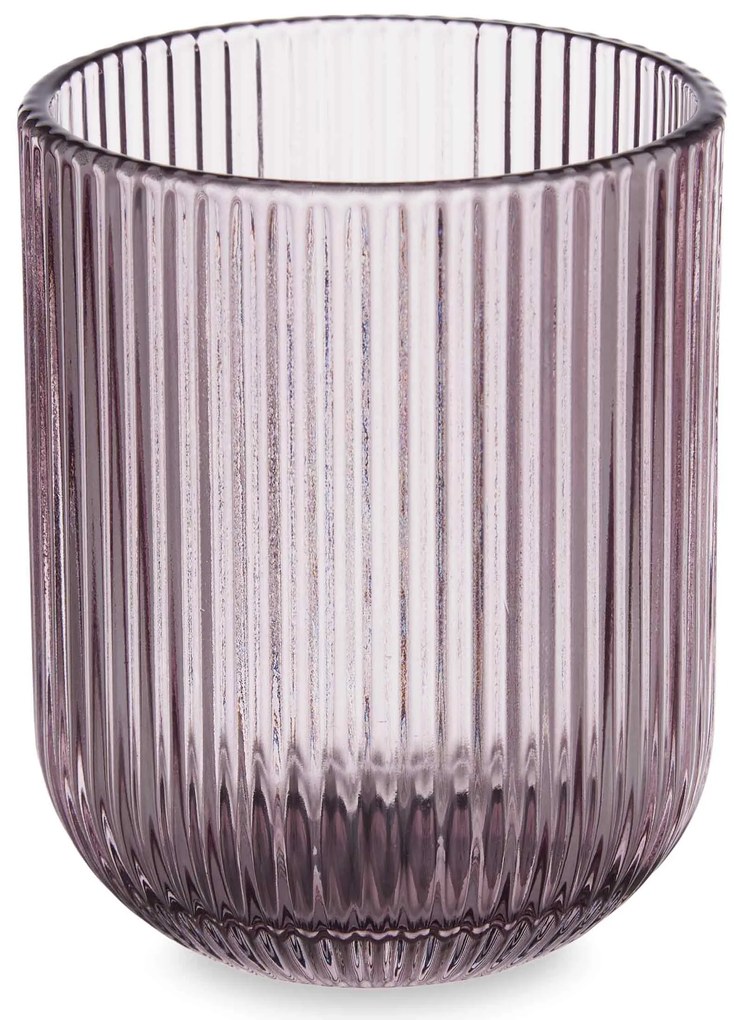 Niskie szklanki do wody LINES z ryflowanego szkła, zestaw 6 sztuk, 270 ml