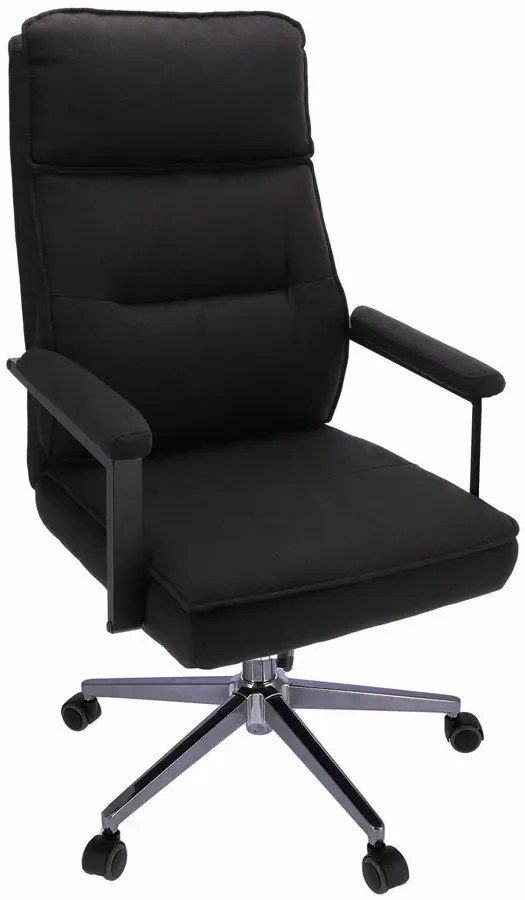 Czarny tapicerowany fotel gabinetowy regulowany - Veston 3X
