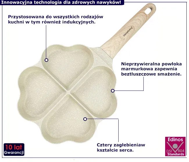 Kremowa serduszkowa patelnia do jajek B6-Z29