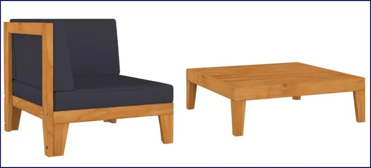 Sofa i stolik ogrodowy z drewna akacjowego - Cefilo 3X