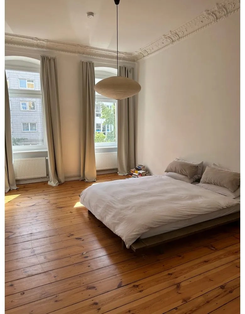 Brązowe łóżko jednoosobowe z litego drewna sosnowego ze stelażem 90x200 cm Japan – Karup Design