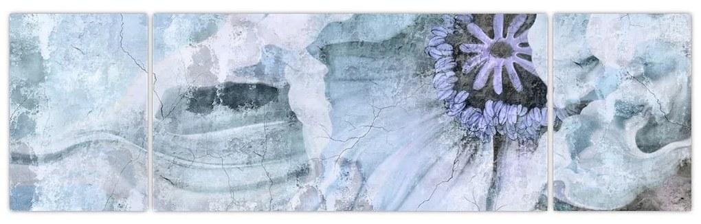 Obraz - Kwiatowy fresk na ceglanej ścianie (170x50 cm)