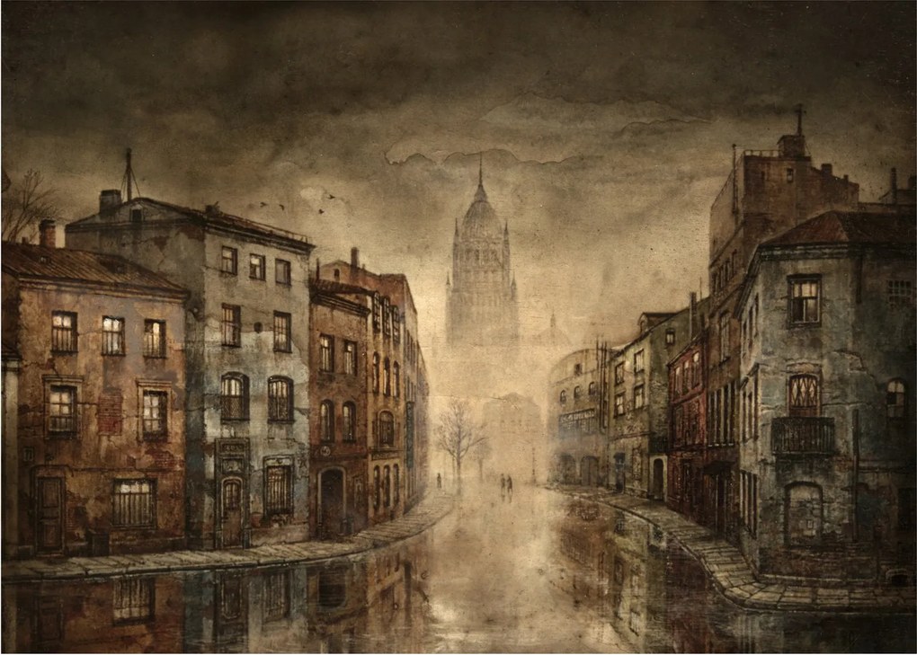 Obraz - Malowanie miasta (70x50 cm)