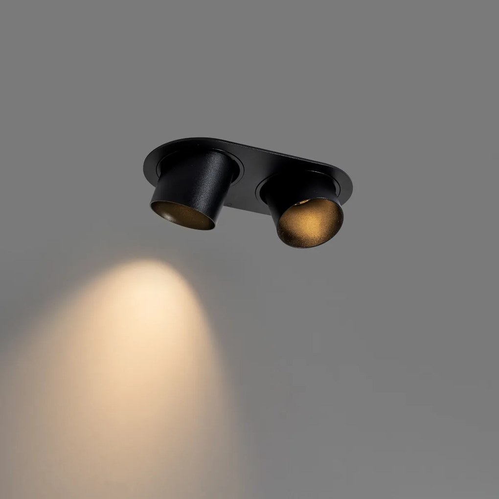 Wpuszczany reflektor czarny GU10 50 mm 2-punktowy - Installa