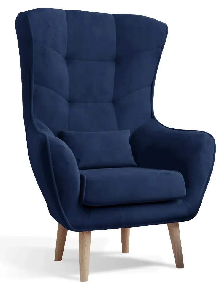 Fotel do salonu ARTI VELVET granatowy ELTAP