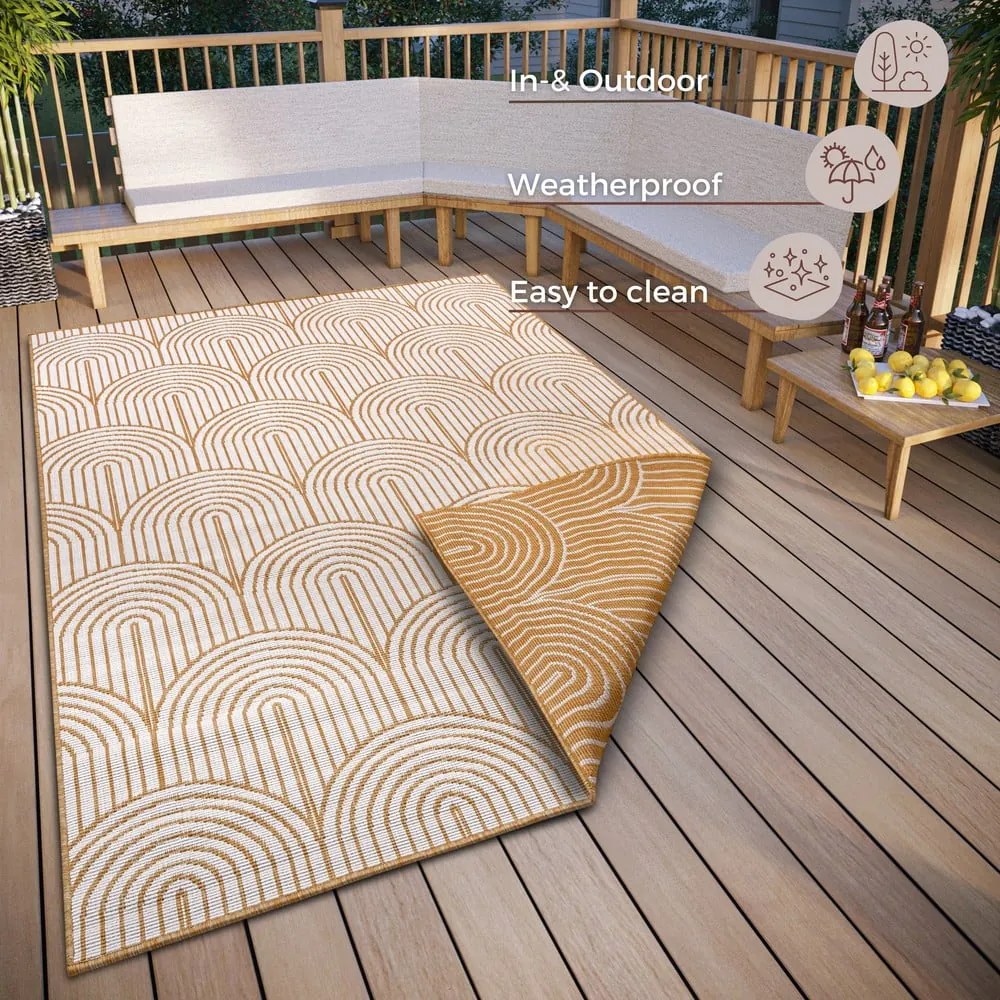 Dywan odpowiedni na zewnątrz w kolorze ochry 80x150 cm Pangli Ochre – Hanse Home