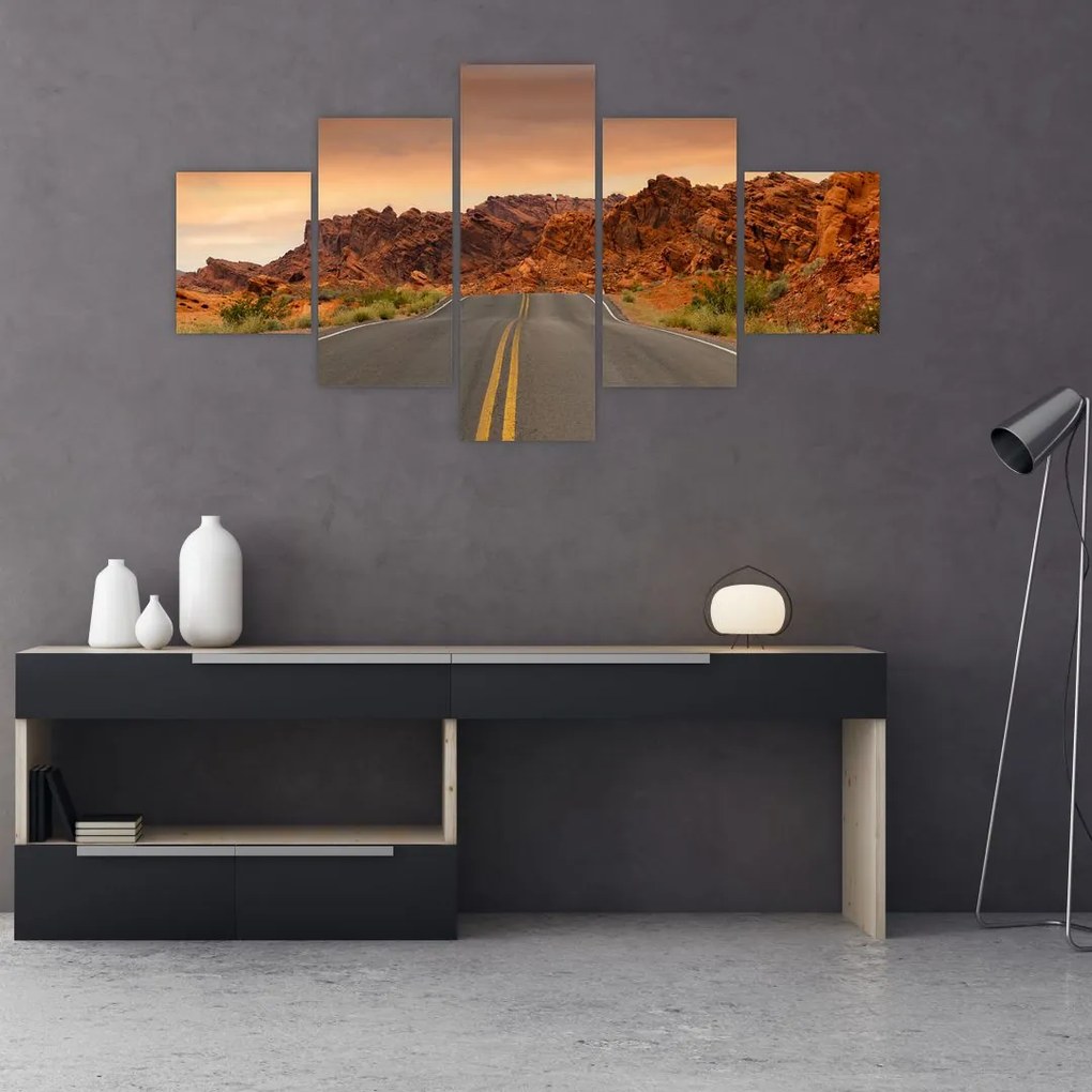 Obraz drogi i skał (125x70 cm)