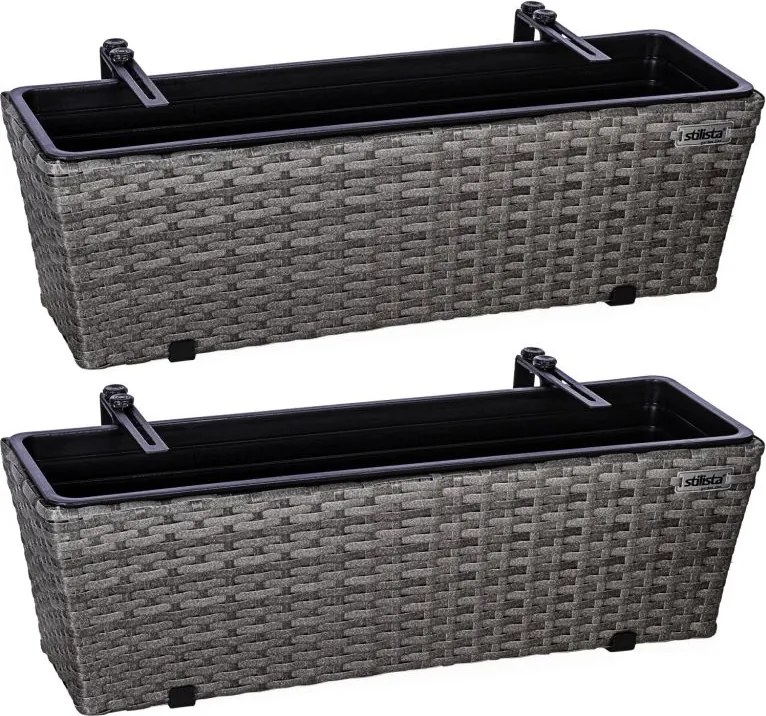 STILISTA Zestaw wiszących doniczek na kwiaty,szary, 2 sztuki