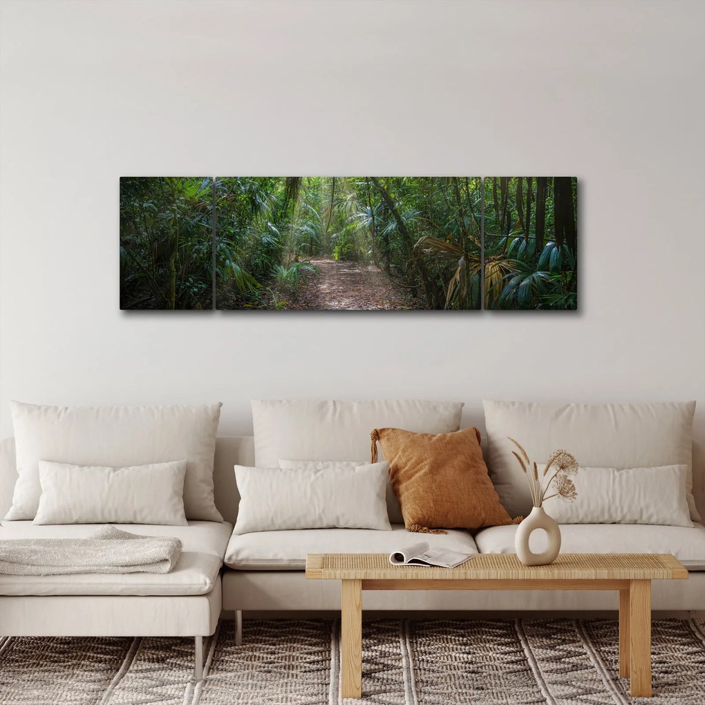 Obraz - Promienie słońca w dżungli (170x50 cm)