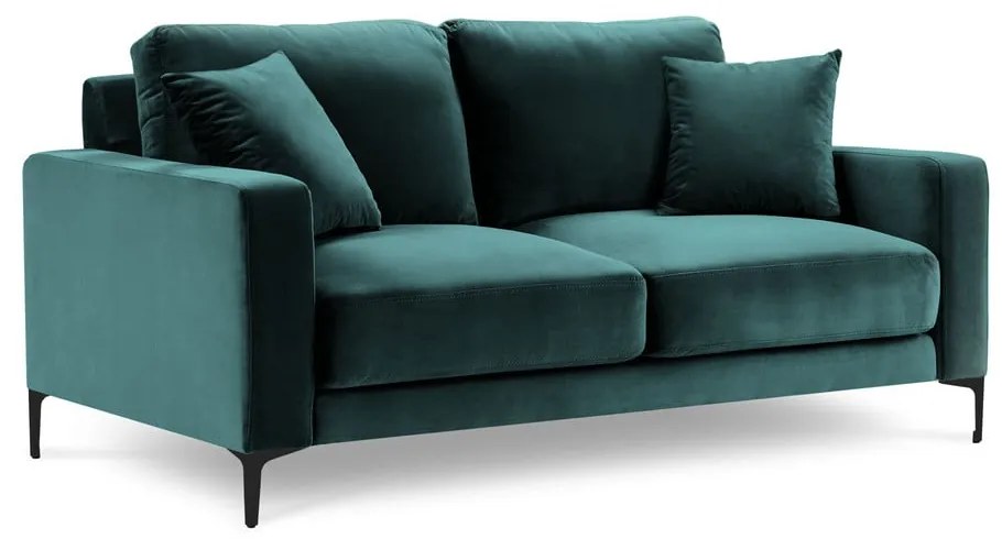 Aksamitna sofa w morskim kolorze Kooko Home Harmony, 158 cm