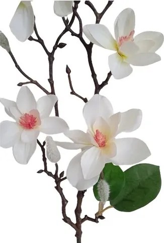 Sztuczna gałązka Magnolia biały, 64 cm