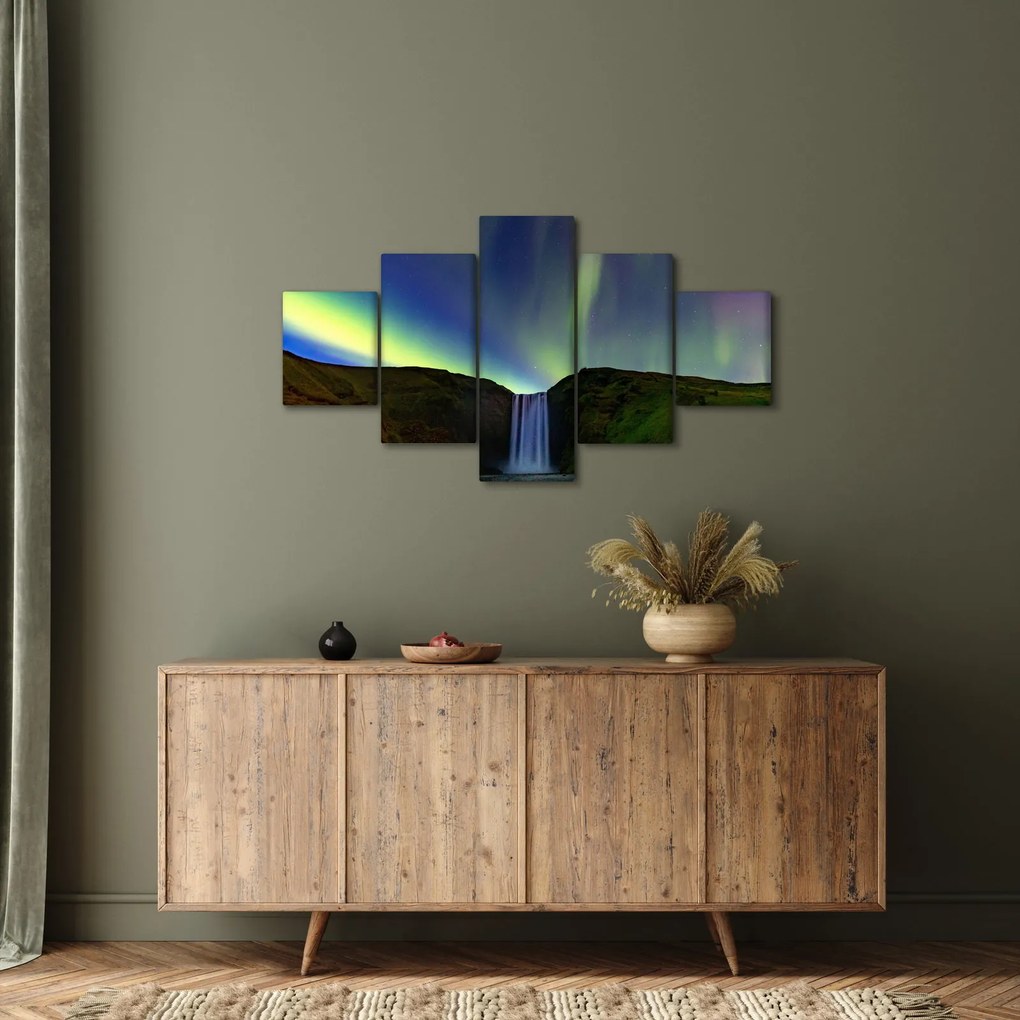 Obraz - Zorza polarna na Islandii (125x70 cm)
