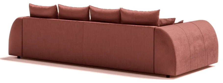 Ceglasta sztruksowa rozkładana sofa 310 cm Vanessa – Ropez