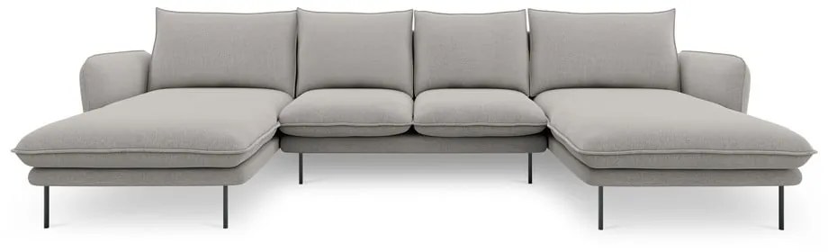 Jasnoszara sofa w kształcie litery U Cosmopolitan Design Vienna