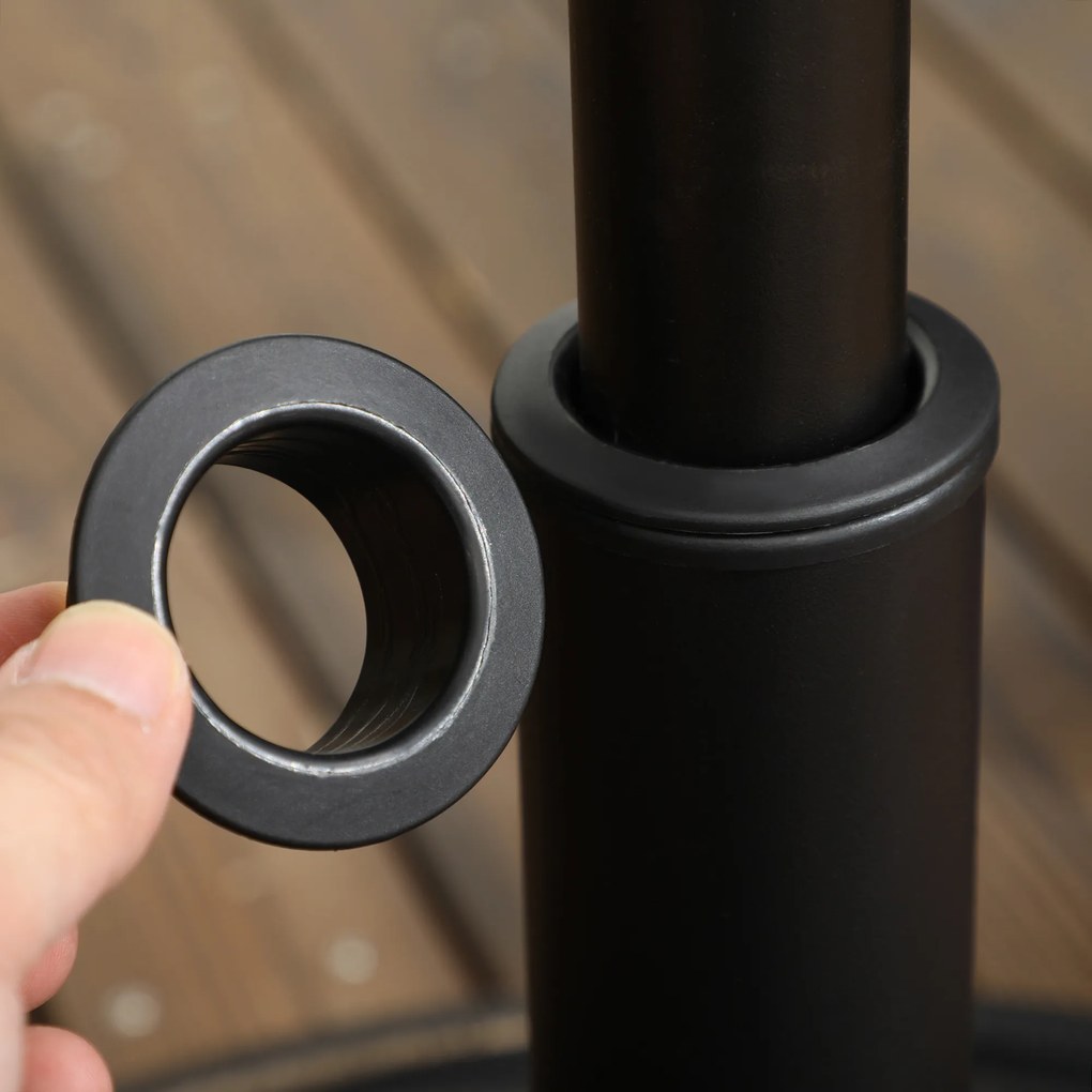 Outsunny Stojak na parasol, trwały, Ø53 x 33W cm, Czarny