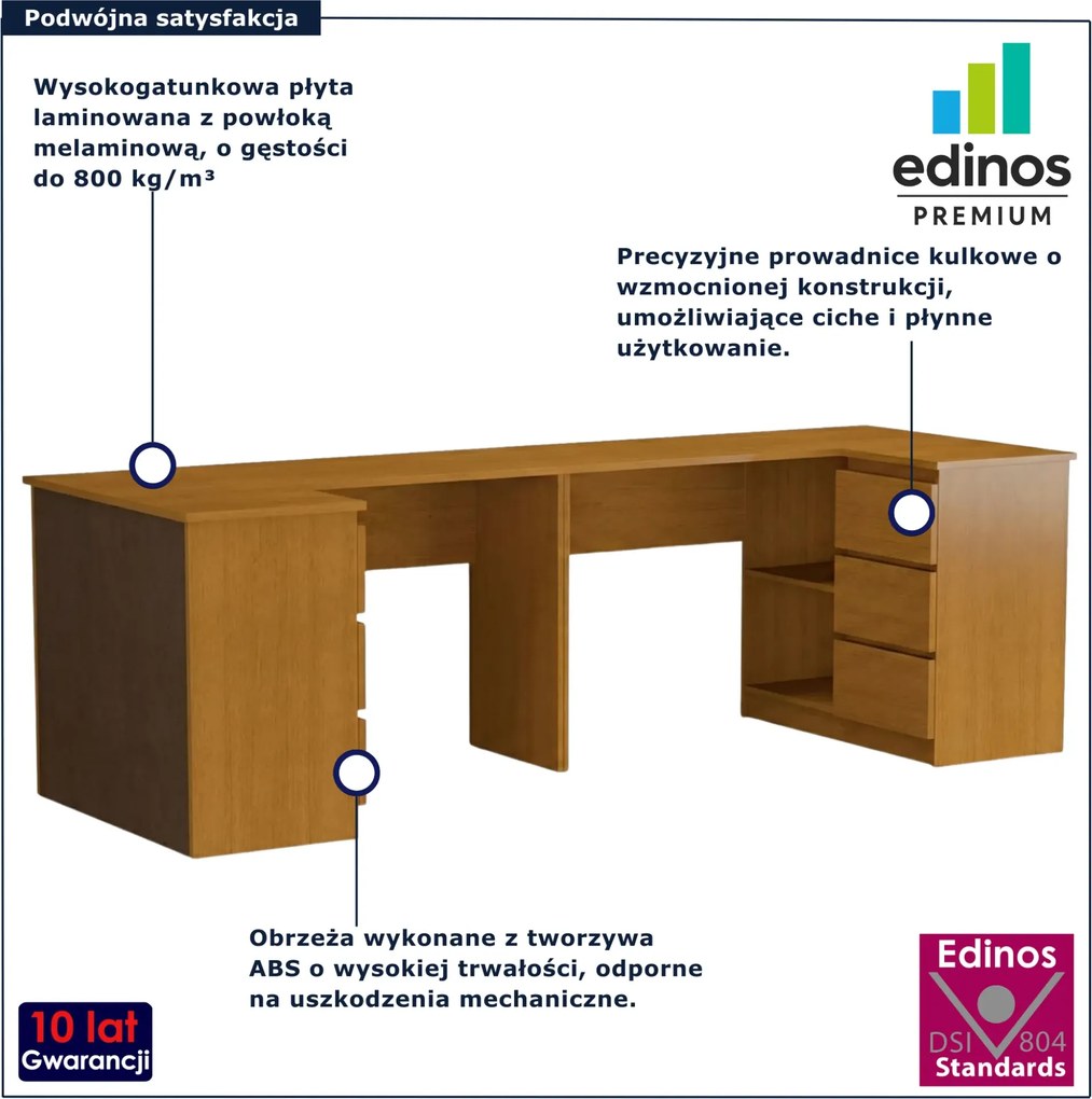 Podwójne biurko dla rodzeństwa olcha Z7-F62