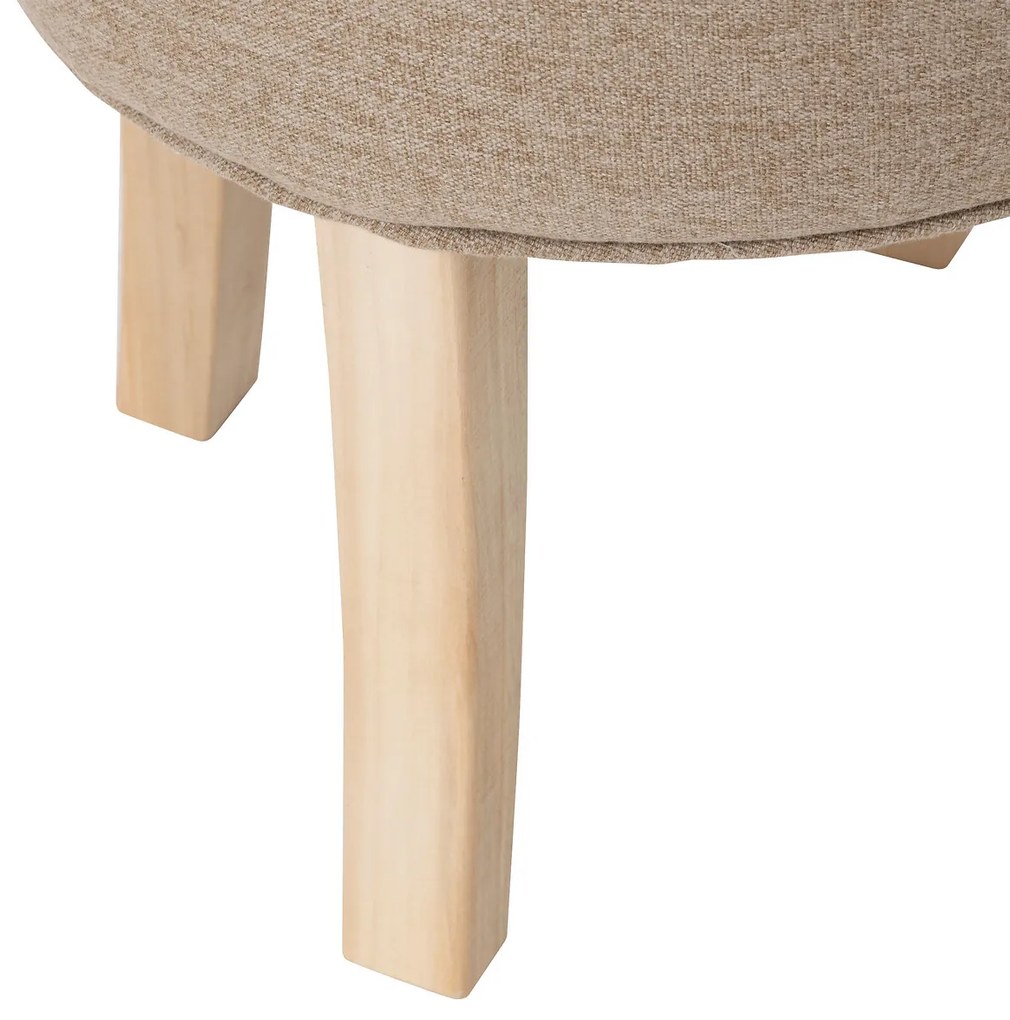 Miękki stołek tapicerowany ADRIEL taboret do toaletki, Ø 35 cm