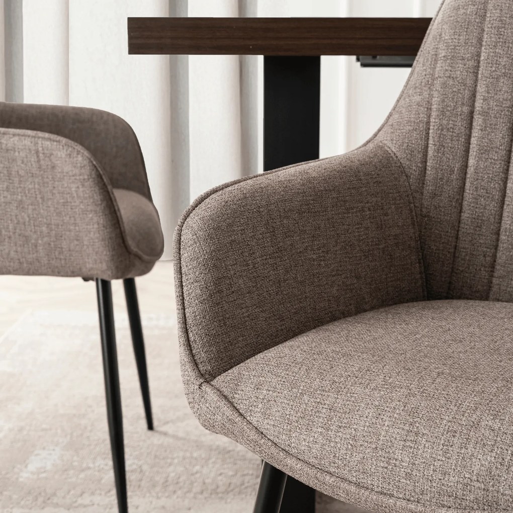 Krzesło Tapicerowane do Salonu MALAGA Cappucino Nowoczesne