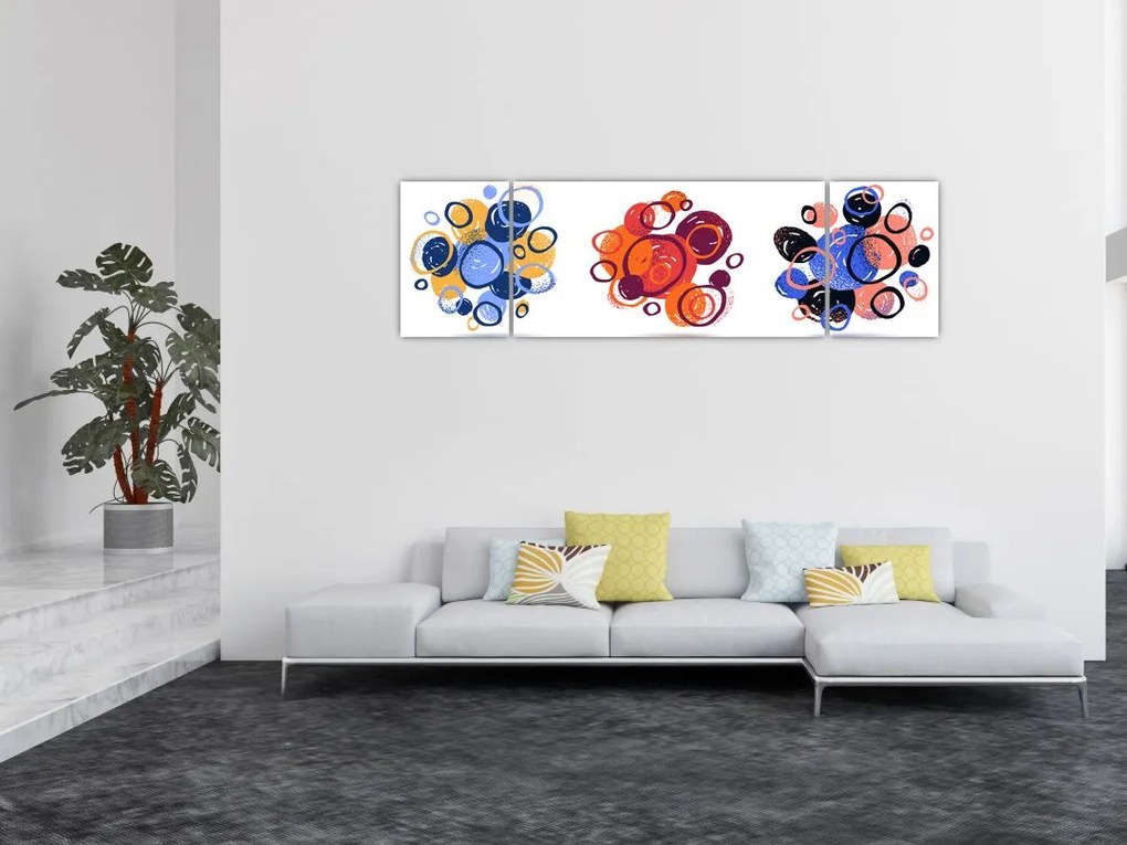 Obraz kolorowych kółek (170x50 cm)