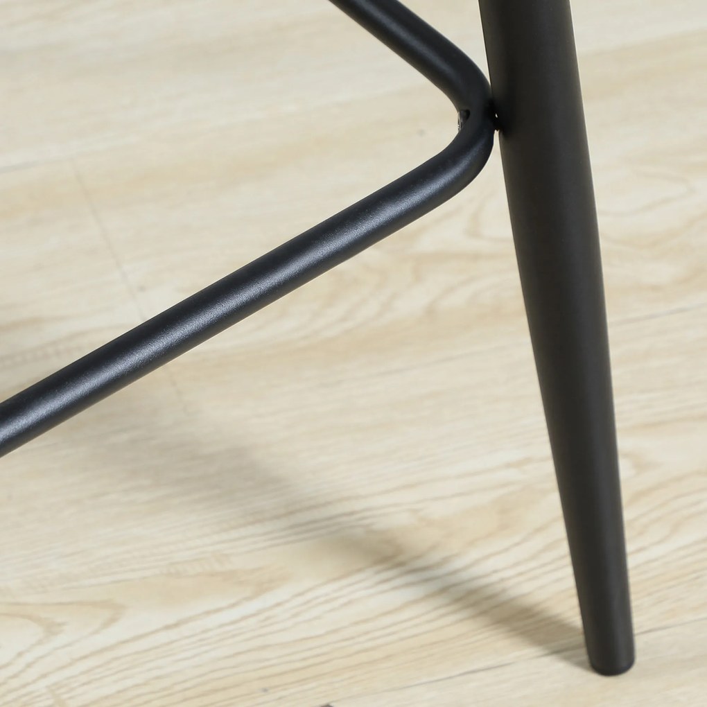 HOMCOM Hokery barowe 2 szt z podnóżkiem Retro design Stabilne i komfortowe Szary | Aosom PL