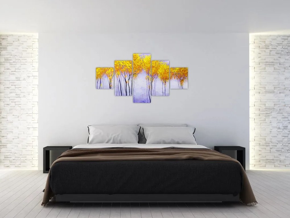 Obraz żółtych drzew (125x70 cm)
