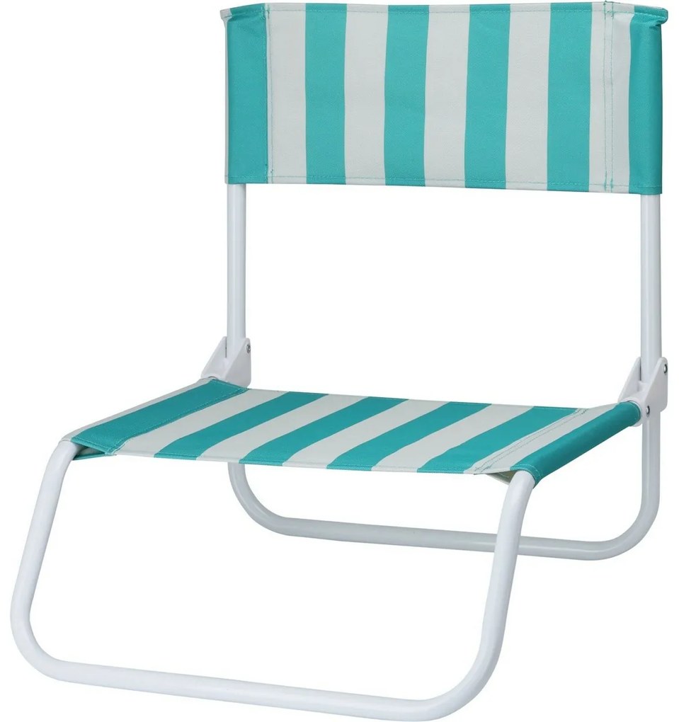 Składany leżak plażowy Stripes, 65 x 44 x 19 cm,kolor zielony