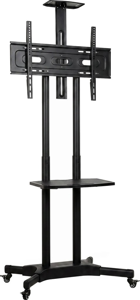 HOMCOM Stojak TV na kółkach do telewizorów 81,3–190,5 cm Regulowany stojak TV z 2 półkami, metal, max. VESA 400x600mm | Aosom PL