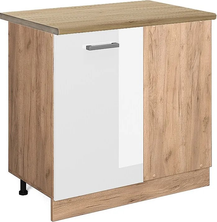 Szafka narożna biały wysoki połysk 86x60x81.6 r-line
