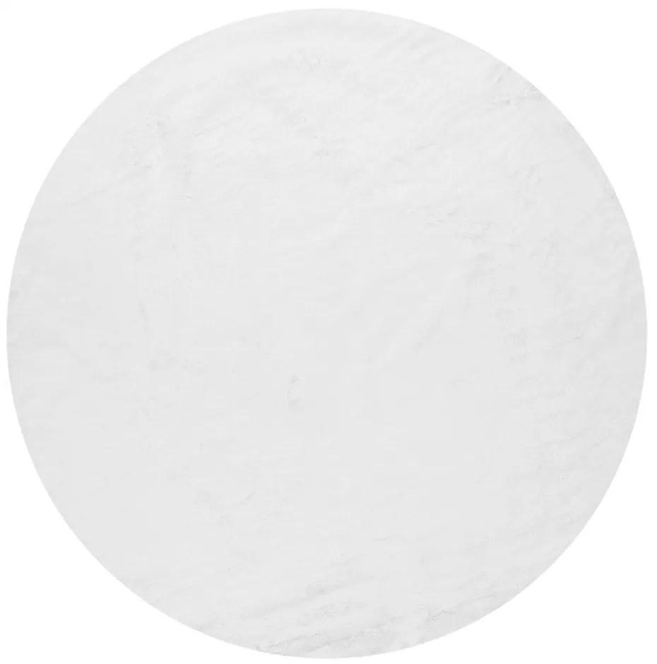 Biały okrągły dywan odpowiedni do prania ø 100 cm Pelush White – Mila Home
