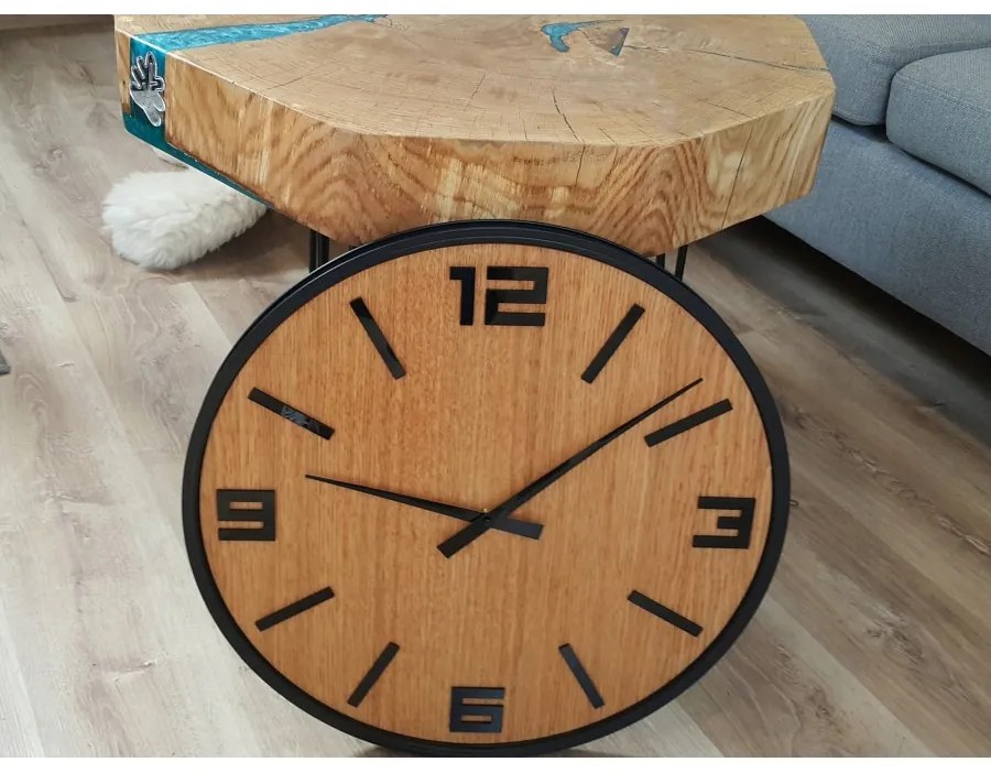 Zegar na ścianę nowoczesny drewniany z cichym mechanizmem okrągły solidny