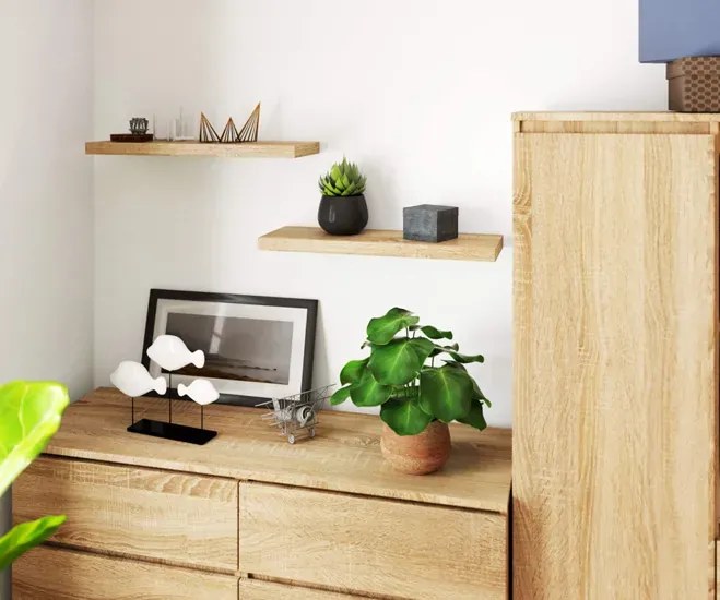 Półka ścienna na książki dąb sonoma N7-N22