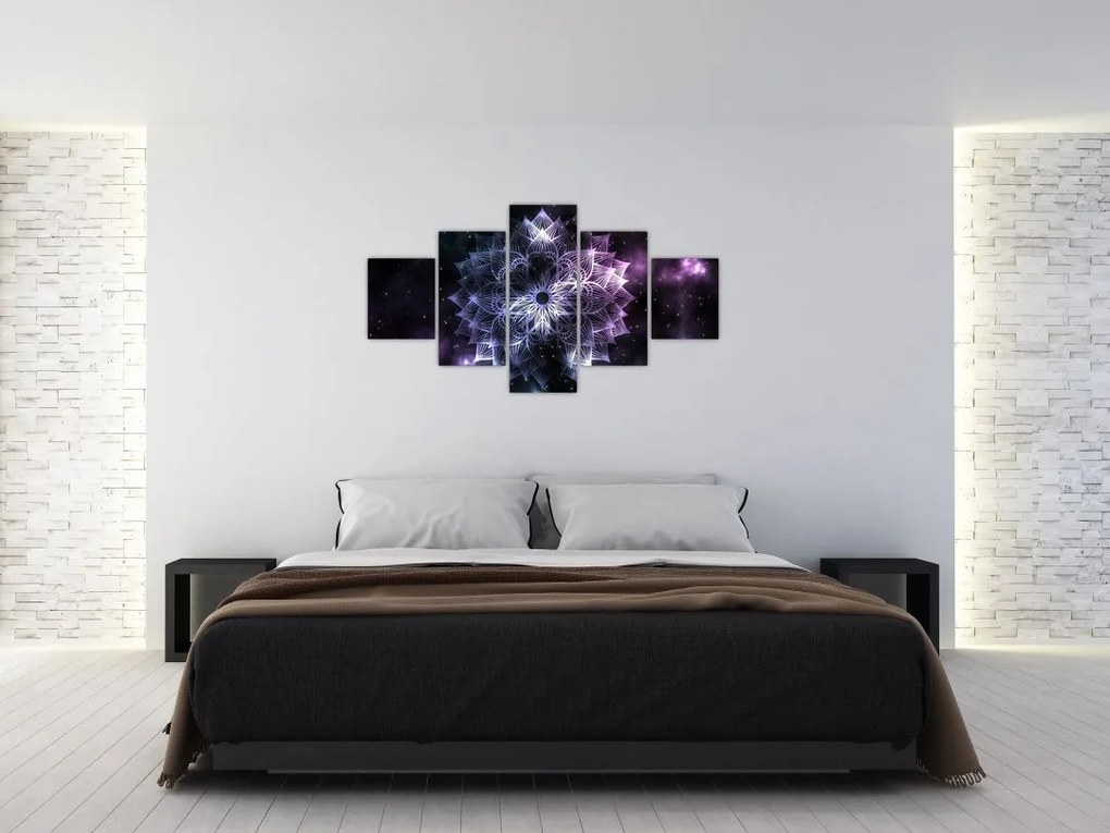 Obraz - Mandala lotosu w kosmosie (125x70 cm)